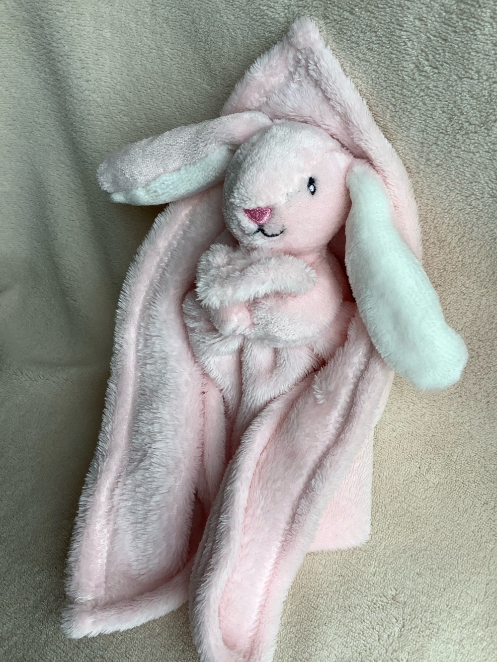 Jesse and Lulu Pink Plush Full Body Bunny Lovey Security Blanket Toy